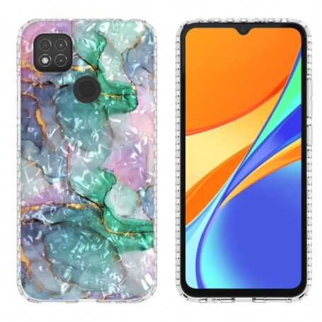 Xiaomi Redmi 9C värikäs marmori suojakuori.