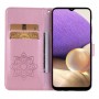 Samsung Galaxy A34 5G ruusukulta pöllö suojakotelo – lompakkomallinen avattava kannellinen suojakotelo