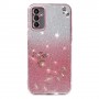 Samsung Galaxy A14 ruusukulta kukka glitter suojakuori