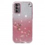 Samsung Galaxy A34 ruusukulta kukka glitter suojakuori – laadukas rakenne näkyy lähikuvasta