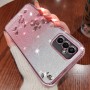 Samsung Galaxy A34 ruusukulta kukka glitter suojakuori – istuu täydellisesti puhelimen muotoihin