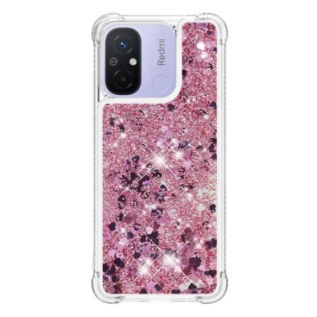 Xiaomi Redmi 12C pinkki glitter hile suojakuori – joustvasta ja kestävästä muovista valmistettu suojakuori