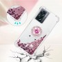 Oppo A77 pinkki glitter hile sormuspidike suojakuori.