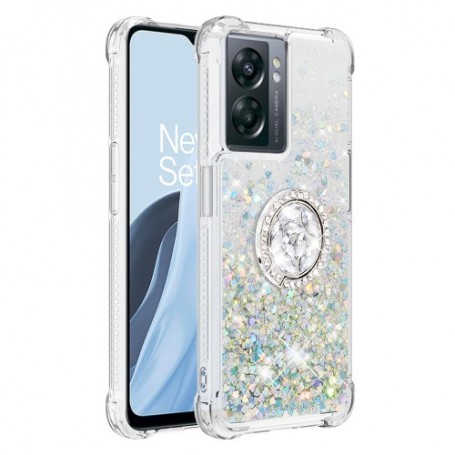 Oppo A77 hopea glitter hile sormuspidike suojakuori.