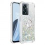 Oppo A77 hopea glitter hile sormuspidike suojakuori.