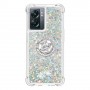 Oppo A77 hopea glitter hile sormuspidike suojakuori.