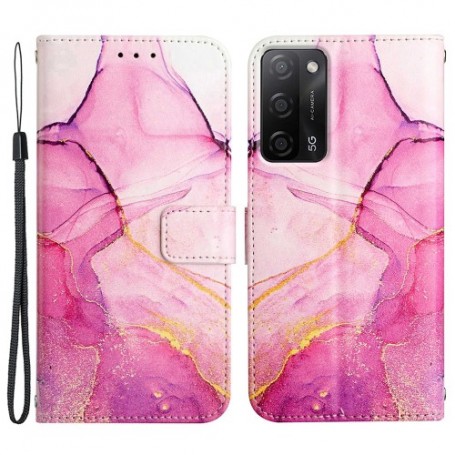 Oppo A16 / A16s pinkki marmori suojakotelo