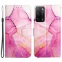 Oppo A16 / A16s pinkki marmori suojakotelo
