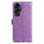 Honor 90 Lite violetti mandala suojakotelo – lompakkokotelo tyylikkäästi esillä