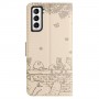 Samsung Galaxy S21 beige kissat suojakotelo