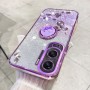 Honor 90 Lite violetti glitter kukka sormuspidike suojakuori