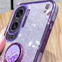 Honor 90 Lite violetti glitter kukka sormuspidike suojakuori – kevyt ja ohut suojakuori puhelimen takaosassa