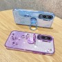 Honor 90 Lite violetti glitter kukka sormuspidike suojakuori – huolella viimeistelty tuote lähikuvassa