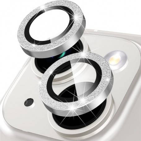 iPhone 15 /15 Plus kameran linssisuoja hopea