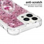 iPhone 15 Pro Max pinkki glitter hile sormuspidike suojakuori