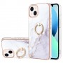 iPhone 15 Plus valkoinen marmori sormuspidike suojakuori