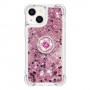 iPhone 15 Plus pinkki glitter hile sormuspidike suojakuori