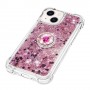 iPhone 15 Plus pinkki glitter hile sormuspidike suojakuori