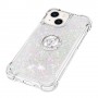 iPhone 15 Plus hopea glitter hile sormuspidike suojakuori