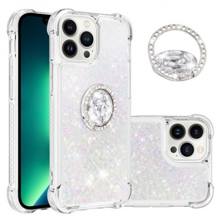 iPhone 15 Pro hopea glitter hile sormuspidike suojakuori