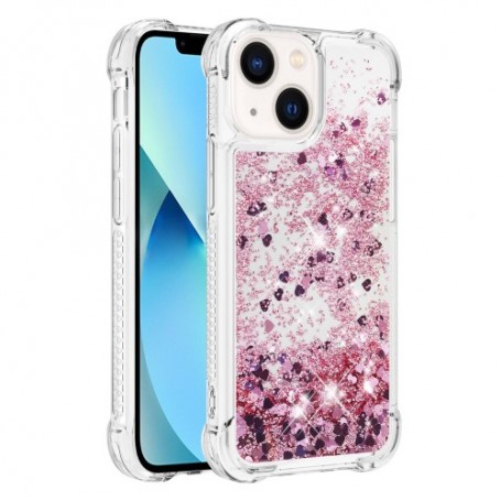 iPhone 15 pinkki glitter hile suojakuori