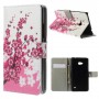Lumia 640 vaaleanpunaiset kukat puhelinlompakko