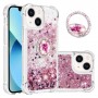 iPhone 15 pinkki glitter hile sormuspidike suojakuori