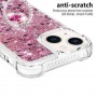 iPhone 15 pinkki glitter hile sormuspidike suojakuori