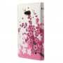 Lumia 640 vaaleanpunaiset kukat puhelinlompakko