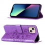 iPhone 15 violetti perhonen suojakotelo