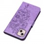 iPhone 15 violetti perhonen suojakotelo