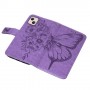 iPhone 15 violetti perhonen suojakotelo