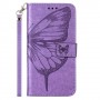 iPhone 15 violetti perhonen suojakotelo