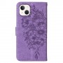 iPhone 15 violetti perhonen suojakotelo