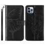 iPhone 15 Pro musta perhonen suojakotelo – kannellinen puhelinlompakko tuotekuvassa