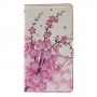 Lumia 435 vaaleanpunaiset kukat puhelinlompakko