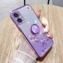 Motorola Moto E22 violetti glitter kukka sormuspidike suojakuori