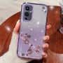 OnePlus 9 violetti glitter kukka suojakuori – kaunis kuori esillä tuotekuvassa
