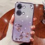 OnePlus Nord 3 5G violetti glitter kukka suojakuori – huolella viimeistelty tuote lähikuvassa