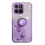 Honor X6A violetti glitter kukka sormuspidike suojakuori – minimalistinen mutta tehokas suoja