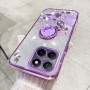 Honor X6A violetti glitter kukka sormuspidike suojakuori