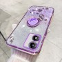 Motorola Moto E13 violetti glitter kukka sormuspidike suojakuori