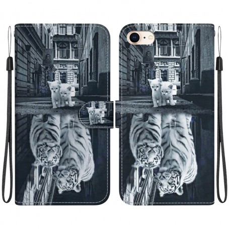 iPhone 7/8/SE 2020 kissat heijastus puhelinlompakko