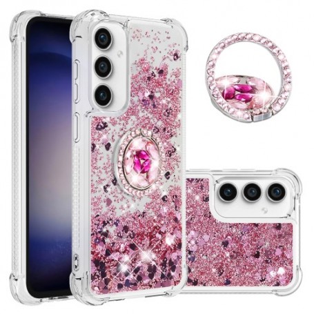 Samsung Galaxy S23 FE 5G pinkki glitter hile sormuspidike suojakuori