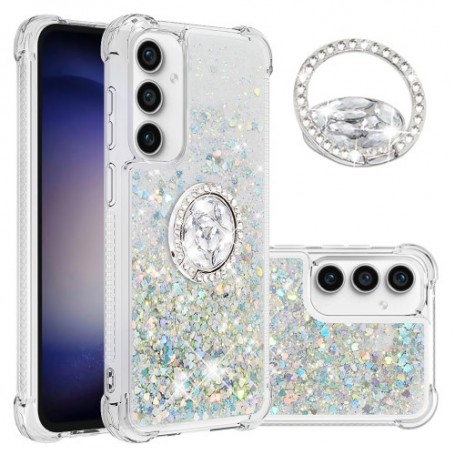 Samsung Galaxy S23 FE 5G hopea glitter hile sormuspidike suojakuori