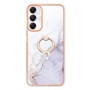 Samsung Galaxy A05s valkoinen marmori sormuspidike suojakuori – kaunis kuori esillä tuotekuvassa