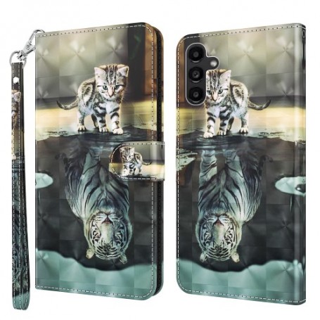 Samsung Galaxy A05s kissa suojakotelo – lompakkomallinen avattava kannellinen suojakotelo