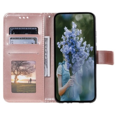 Samsung Galaxy A05s ruusukulta mandala suojakotelo – lompakkokotelo tyylikkäästi esillä