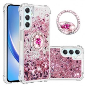 Samsung Galaxy A25 5G pinkki glitter hile sormuspidike suojakuori Samsung Galaxy A25 5G pinkki glitter hile sormuspidike suojakuori – laadukas rakenne näkyy lähikuvasta
