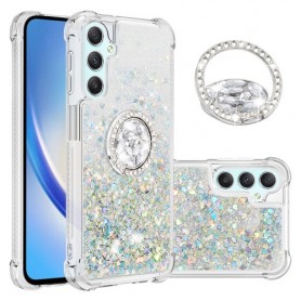 Samsung Galaxy A25 5G hopea glitter hile sormuspidike suojakuori Samsung Galaxy A25 5G hopea glitter hile sormuspidike suojakuori – huolella viimeistelty tuote lähikuvassa
